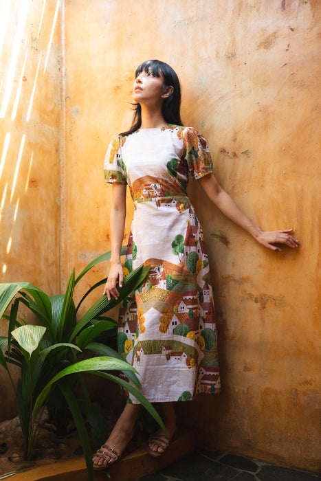 Autumn Love Puff Sleeve Dress