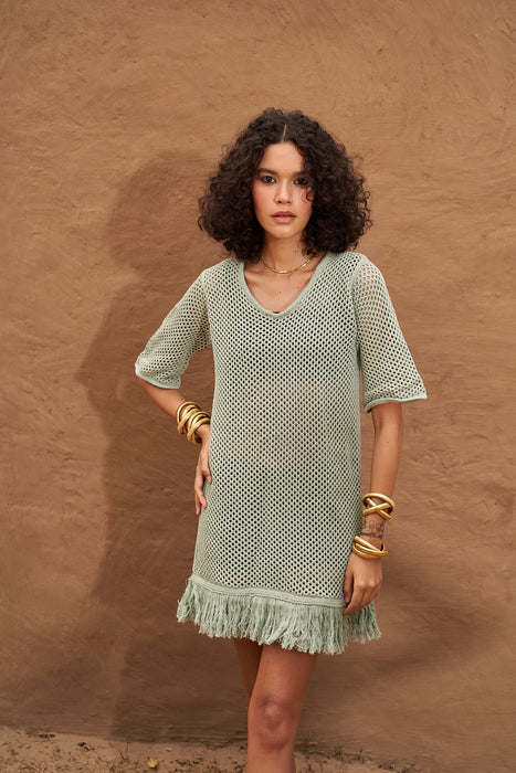 amaya knitted dress Amaya Maxi Dress Green in Knit Fabric