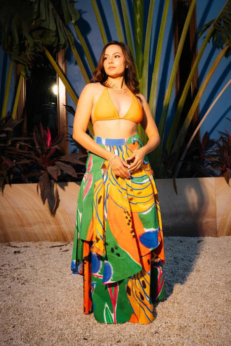 Rio Layered Skirt In Blooming Bounty